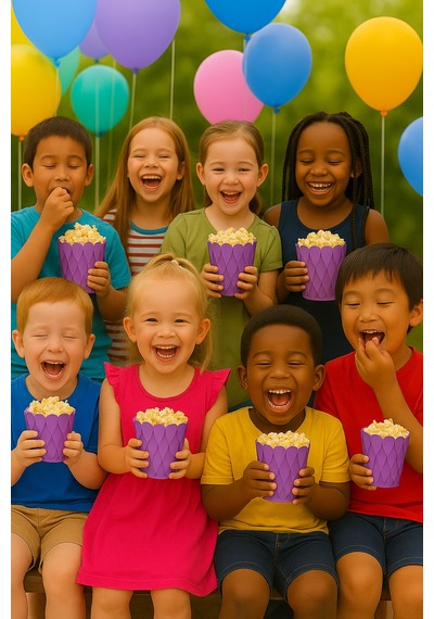 Mısır Kutusu Pop Corn Kutusu Dalgalı Mor Desenli / 8 Parça