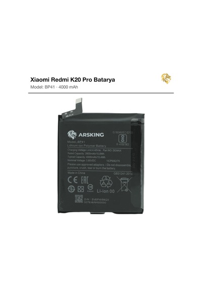 Xiaomi Redmi K20 Pro Uyumlu Güçlendirilmiş Batarya Bp41 4000 Mah Pil Telefon Bataryası Battery