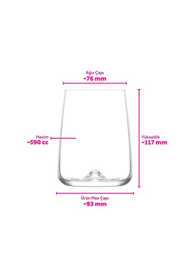 Lav Terra Cam Goblet 3'lü 590 ml (Kırmızı Şarap Kadehi , Kokteyl Bardağı )