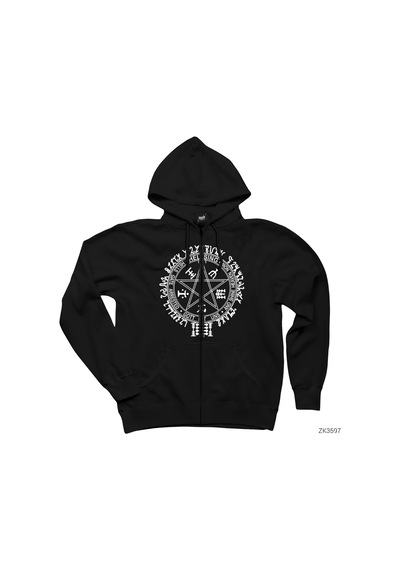 Hellsing Ultimate Symbol Siyah Fermuarlı Kapşonlu Sweatshirt