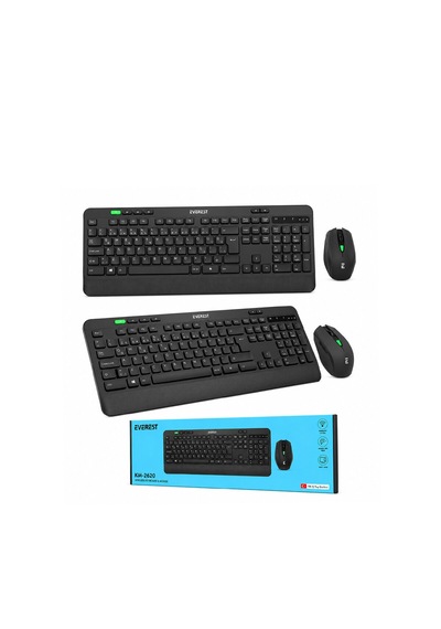 Kablosuz Klavye - Mouse Seti Siyah Usb - Sessiz - Switch Q Klavye Km-2620 5286