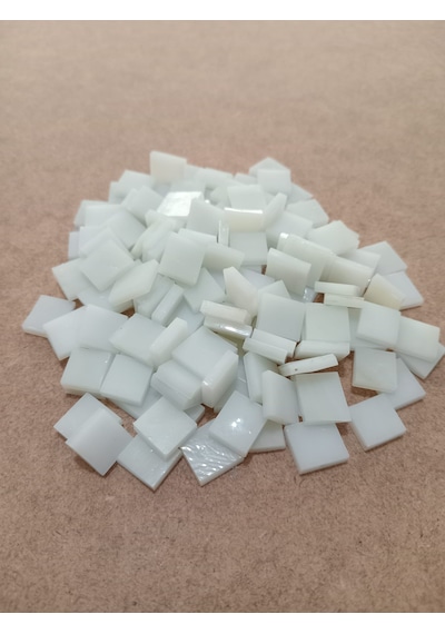 Krem Rengi Kare Vitray Cam Mozaik Taşı - Sanatsal Mozaik İçin Yaklaşık 10 X 10 Mm