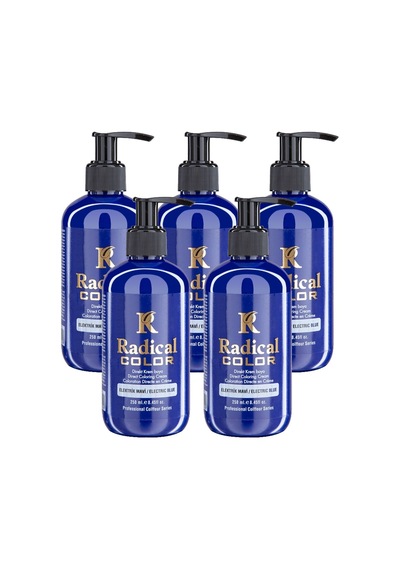 Radical Color New 25/electricblue Amonyaksız Su Bazlı Saç Boyası 250 Ml 5 Adet Elektrik Mavi