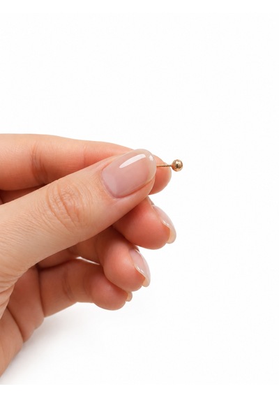 4 Mm Altın Cilalı Top Küpe Minimal Günlük Kadın Küpe 0,48 Gr