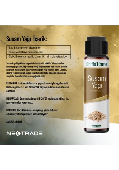 Aksu Vital Shiffa Home Susam Yağı 50 ML