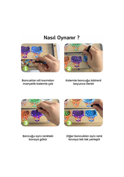 Manyetik Labirent Montessori Matematik Oyunu Harfleri  Öğreniyorum Eğitici Oyuncak 25 cm