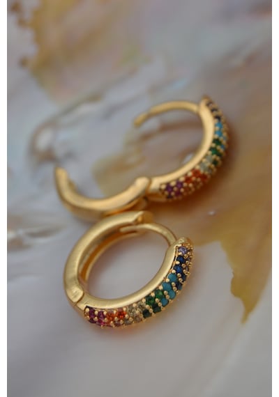 Stoneagejewellery Stoneage Zirkon Taşli Kilitli Küpe N11.88570 Çok Renkli