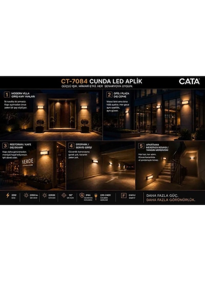 Ct-7084 Cunda Led Aplik İç Ve Dış Mekan Günışığı