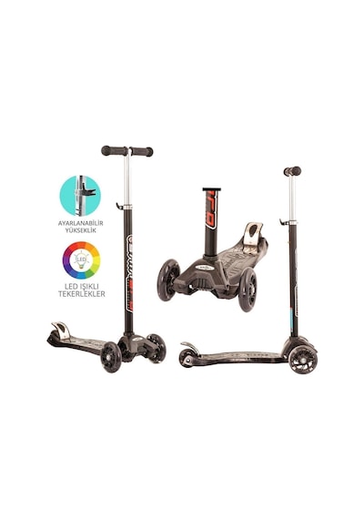Mey İthalat Işıklı Scooter Siyah Çok Renkli