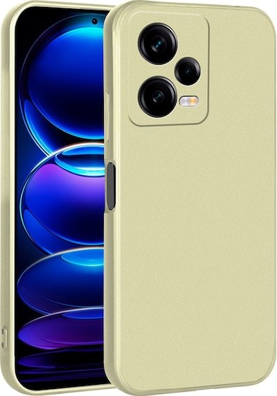 Noktaks - Xiaomi Uyumlu Xiaomi Redmi Note 12 Pro 5g - Kılıf Mat Renkli Esnek Premier Silikon Kapak - Gold