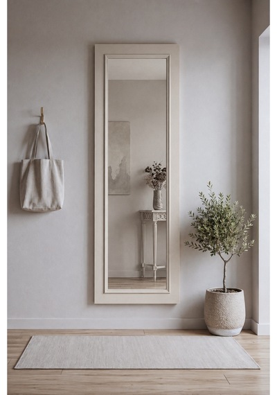 Mira Duvar Aynası Y:157 G:50 D:18 Cm / Aytaşı Krem
