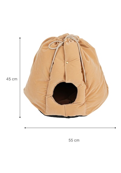 Reyo Max Design Maxie Dream Pouch Kedi Yuvası Ve Köpek Yatağı Latte Yumuşak, Konforlu Peluş Kedi Evi Ve Evcil Hayvan Yatağı