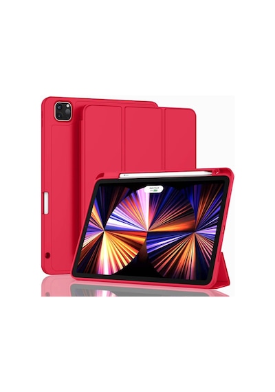 Apple Uyumlu iPad, Pro 12.9 5. Nesil 2021 Kılıf Kalem Bölmeli Smart Case