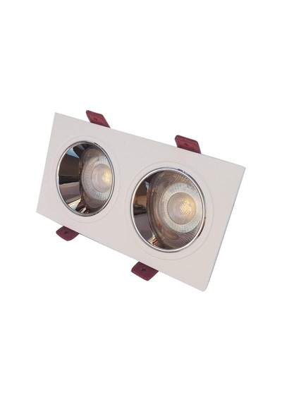 Beyaz Krom Çiftli Sıva Altı Spot Cob Led Armatür Gu10 5w Beyaz Işık Genel