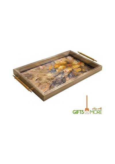 1031 Gümüş Tepsi 50x31x4 Cm Çok Renkli