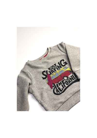 Erkek Çocuk Baskılı Sweatshirt ,gri %100 Pamuk Rahat Ve Yumuşak Gri