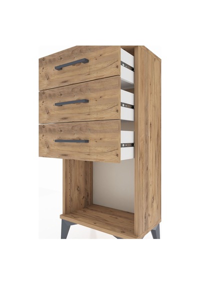 Arges Komodin 3 Çekmeceli 44x30x96 Çam-çam Atlas Çam
