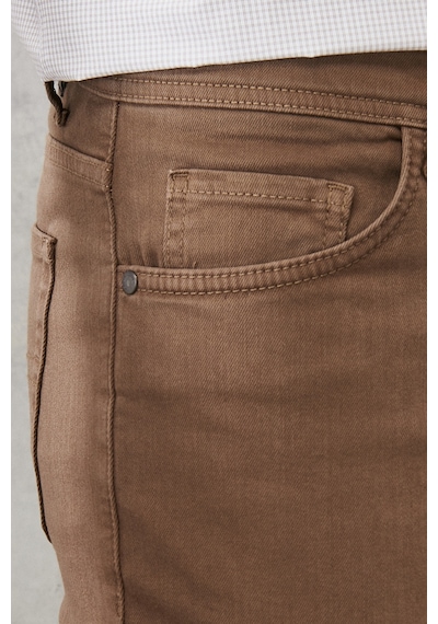 AC&Co / Altınyıldız Classics Erkek Vızon 360 Derece Her Yöne Esneyen Slim Fit Dar Kesim Pamuklu Rahat Pantolon Vızon Vizon