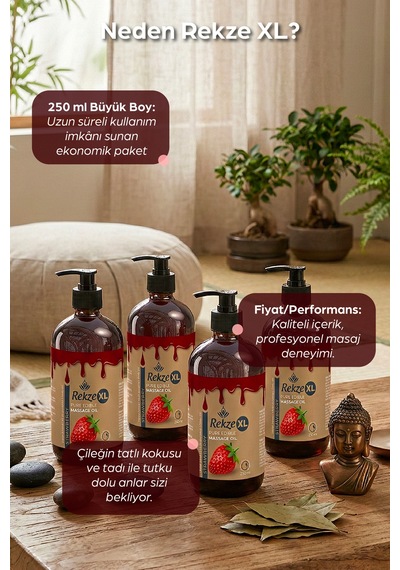 "4 Lü Çilek Aromalı Vücut Masaj Yağı Seti 250 Ml Etkili Cilt Besleyici Ve Nemlendirici Yağ" - 502115926