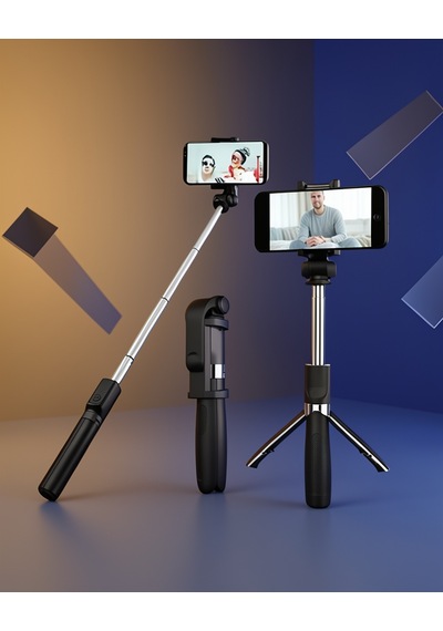Bluetooth Kumandalı Selfie Çubuğu Tripod 186 Mm