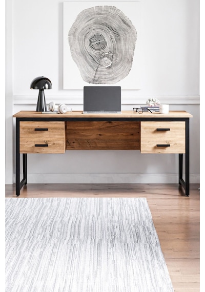 Ms2c Çalışma Masası, Ofis Masası - 70x160 Cm - Çam - 4 Çekmeceli Ms2c - 4 Çekmeceli - Çam