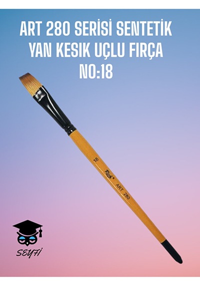 N0:18 Art 280 Serisi Sentetik Yan Kesık Uçlu Fırça