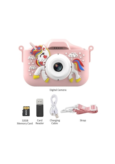 Hallow D12393PU 1080P 48 MP Unicorn Dijital Çocuk Kamerası