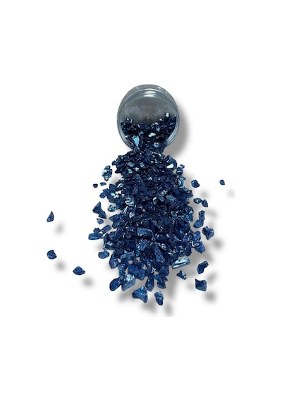 Epoksi Çalışmalarınız İçin Parlak Cam Kırıkları 4-8 Mm Lacivert 100 Gr