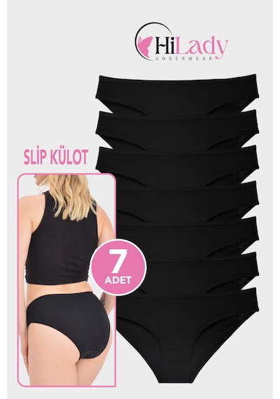Kadın Külot 7 Li Paket Likralı Soft, Ve, Siyah, Renkler Pamuklu, Yumuşak,külot Siyah