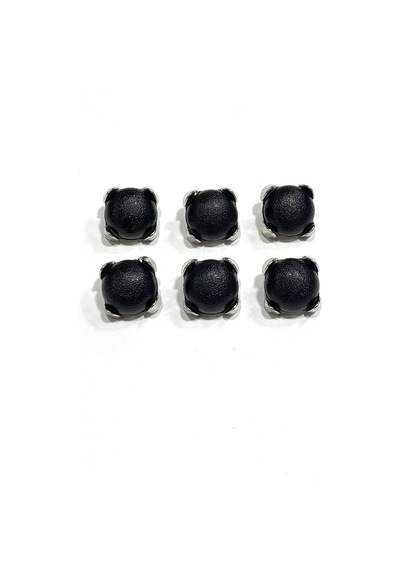 Siyah İtalyan Gümüş Çerçeveli / Ceket Ve Hırka Düğmesi / 1,8 Cm / Bmb01