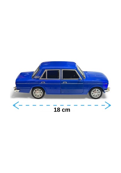 Lada Vaz 2107 Metal Diecast Model Araba 1:24 Ölçek 18cm Sesli Işıklı Çek Bırak Lacivert Çok Renkli