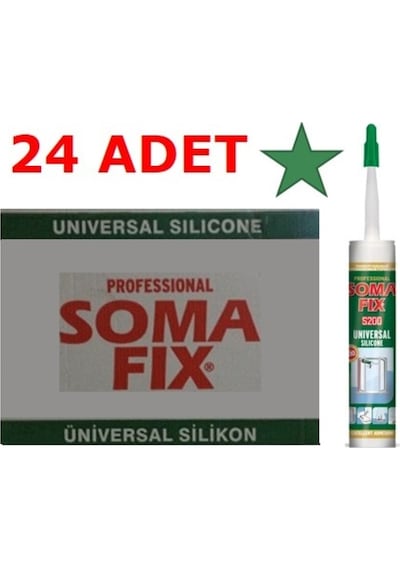 24 Adet 280 Gr Somafıx Şeffaf Silikon Genel Amaçlı Şeffaf