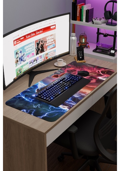 Tekken Kaymaz Dikişli Kauçuk Oyuncu Mousepad V4 - 90x40 Xxl Gaming Mouse Pad Fare Altlığı