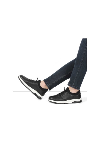 Erkek Siyah Deri Sneaker