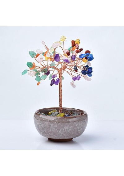 Valkyrie 7 Çakra Doğal Taşlı Kristal Ağaç Feng Shui Enerji Dengeleme Ve Dekoratif Masa Aksesuarı