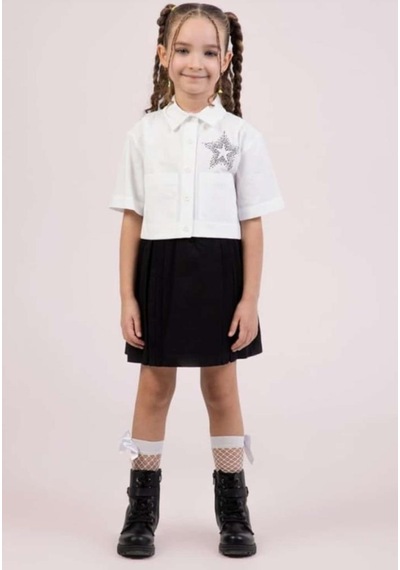 Dmb Kids Kız Şort Etek Takım 2 Li 25ydmb0522 Beyaz - Siyah