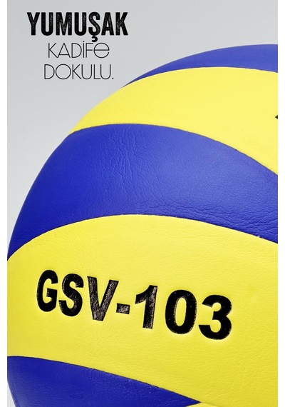Semi-pro Voleybol Topu Lamineli Beton Zemin Softtouch İç-dış Mekana Uygun 8 Panel Sarı-mavi Gsv103 Mavi