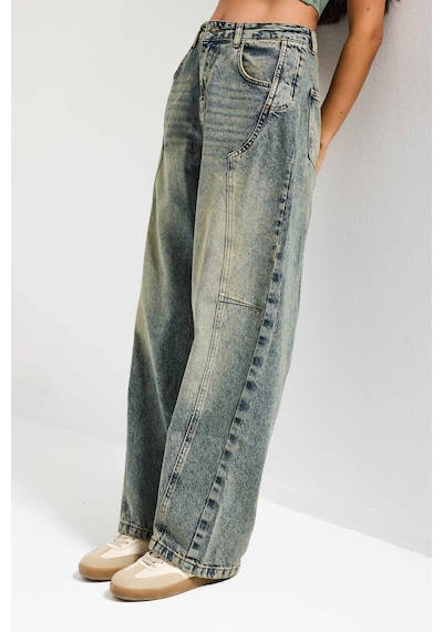 it's basic Kadın T.kot Rengi 4w5-85 Barrel Fit Cep Detaylı %100 Koton Tasarım Denim Jean