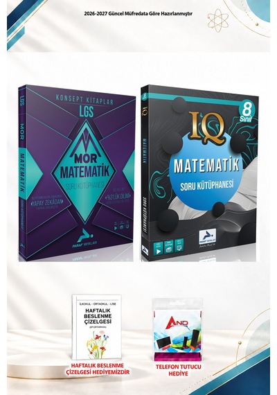2026-2027 Paraf Yayınları 8. Sınıf 2 Kitap Seti - Matematik Lgs Mor + Iq