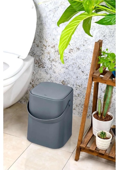 Tuffex Çöp Kovası Sihirli 8lt Büyük Antrasit Tp693-16 Gri