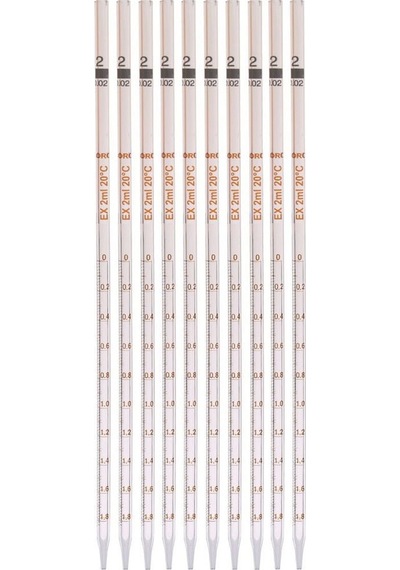 Borox Cam Dereceli Pipet 2 ML Serolojik Pipet - 10 Adet