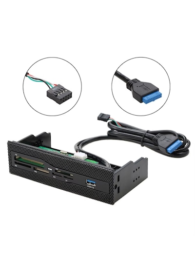 6087 Usb 3.0 Ön Panel 5.25 İnç Dahili Kart Okuyucu Cf Sd Tf Ms M2 Xd Çoklu Medya