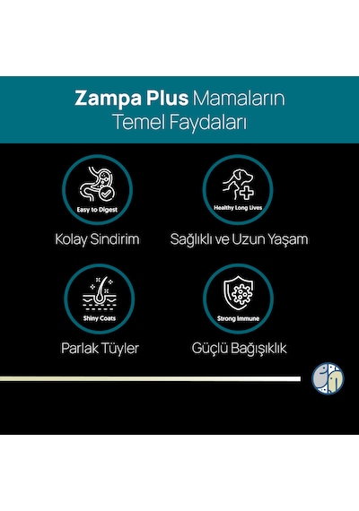 Zampa Plus Premium Somon Etli ve Hamsili Yetişkin Kediler İçin Kuru Mama 1500 G