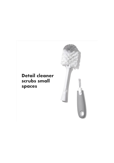 Oxo - Good Grips Tot Şişe Fırçası, Ucu Temizleyici Ve Ayaklı Gri, 2'li Paket