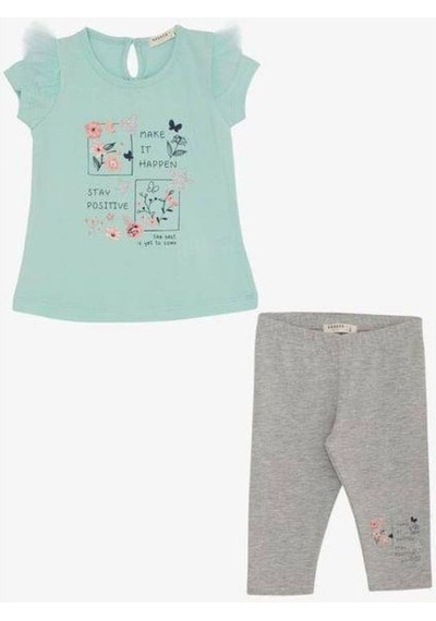 Zekids Kız Çocuk Make İt Happen Taytlı Takım-14456 Mint