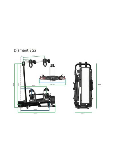 Pro-user Diamant Sg2 Katlanabilir Çeki Demiri 2'li Bisiklet Taşıyıcı