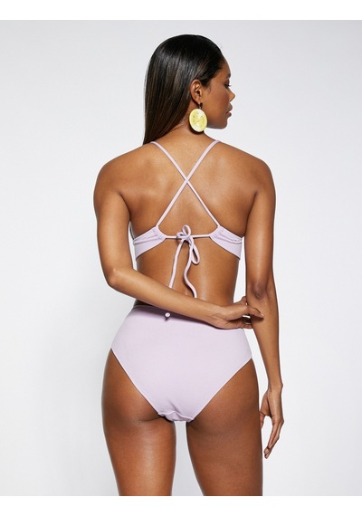 Koton Bikini Üstü Bralet Çapraz Askılı Kaplı Lila 3sak10100bm 3SAK10100BM385 Lila