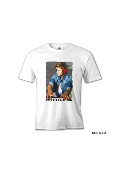 Justin Bieber - Board Beyaz Erkek Tshirt
