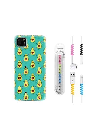 Huawei Y5P Kılıf Kablo Koruyuculu Oynayan Avokadolar 1770