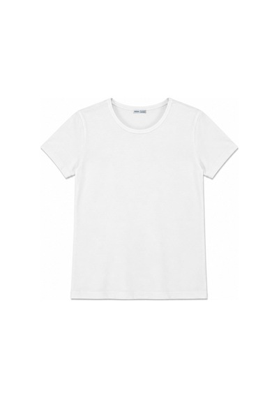 Vadon 1003 Kadın Pamuklu Slim Fit Bisiklet Yaka Yumuşak Dokulu Basic T-shirt Beyaz
